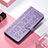 Coque Portefeuille Motif Fantaisie Livre Cuir Etui Clapet S04D pour Xiaomi Redmi 12C 4G Violet