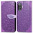 Coque Portefeuille Motif Fantaisie Livre Cuir Etui Clapet S04D pour Xiaomi Redmi K40 Gaming 5G Violet