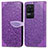 Coque Portefeuille Motif Fantaisie Livre Cuir Etui Clapet S04D pour Xiaomi Redmi K40S 5G Violet