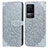 Coque Portefeuille Motif Fantaisie Livre Cuir Etui Clapet S04D pour Xiaomi Redmi K50 5G Gris