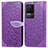 Coque Portefeuille Motif Fantaisie Livre Cuir Etui Clapet S04D pour Xiaomi Redmi K50 5G Violet