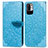 Coque Portefeuille Motif Fantaisie Livre Cuir Etui Clapet S04D pour Xiaomi Redmi Note 10T 5G Bleu