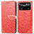 Coque Portefeuille Motif Fantaisie Livre Cuir Etui Clapet S04D pour Xiaomi Redmi Note 11E Pro 5G Rouge