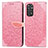 Coque Portefeuille Motif Fantaisie Livre Cuir Etui Clapet S04D pour Xiaomi Redmi Note 11S 4G Or Rose