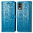 Coque Portefeuille Motif Fantaisie Livre Cuir Etui Clapet S05D pour Nokia C210 Bleu