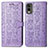 Coque Portefeuille Motif Fantaisie Livre Cuir Etui Clapet S05D pour Nokia C210 Violet