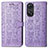 Coque Portefeuille Motif Fantaisie Livre Cuir Etui Clapet S05D pour Oppo Reno8 T 4G Violet