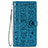 Coque Portefeuille Motif Fantaisie Livre Cuir Etui Clapet S05D pour Samsung Galaxy S21 5G Bleu