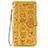 Coque Portefeuille Motif Fantaisie Livre Cuir Etui Clapet S05D pour Samsung Galaxy S21 5G Jaune