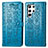 Coque Portefeuille Motif Fantaisie Livre Cuir Etui Clapet S05D pour Samsung Galaxy S21 Ultra 5G Bleu