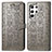 Coque Portefeuille Motif Fantaisie Livre Cuir Etui Clapet S05D pour Samsung Galaxy S21 Ultra 5G Gris