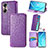 Coque Portefeuille Motif Fantaisie Livre Cuir Etui Clapet S07D pour Huawei Honor 60 Pro 5G Violet