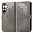 Coque Portefeuille Motif Fantaisie Livre Cuir Etui Clapet S07D pour Samsung Galaxy S21 FE 5G Gris