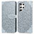 Coque Portefeuille Motif Fantaisie Livre Cuir Etui Clapet S07D pour Samsung Galaxy S21 Ultra 5G Gris