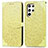 Coque Portefeuille Motif Fantaisie Livre Cuir Etui Clapet S07D pour Samsung Galaxy S21 Ultra 5G Jaune