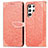 Coque Portefeuille Motif Fantaisie Livre Cuir Etui Clapet S07D pour Samsung Galaxy S21 Ultra 5G Orange