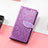 Coque Portefeuille Motif Fantaisie Livre Cuir Etui Clapet S08D pour Huawei Honor X10 Max 5G Violet