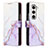 Coque Portefeuille Motif Fantaisie Livre Cuir Etui Clapet Y01B pour Samsung Galaxy Z Fold5 5G Violet