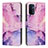 Coque Portefeuille Motif Fantaisie Livre Cuir Etui Clapet Y01X pour Oppo A74 5G Violet