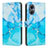 Coque Portefeuille Motif Fantaisie Livre Cuir Etui Clapet Y01X pour Oppo A96 5G Bleu