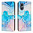 Coque Portefeuille Motif Fantaisie Livre Cuir Etui Clapet Y01X pour Oppo F21 Pro 5G Bleu Ciel