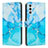 Coque Portefeuille Motif Fantaisie Livre Cuir Etui Clapet Y01X pour Samsung Galaxy A04s Bleu