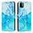 Coque Portefeuille Motif Fantaisie Livre Cuir Etui Clapet Y01X pour Samsung Galaxy A22s 5G Bleu