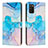 Coque Portefeuille Motif Fantaisie Livre Cuir Etui Clapet Y01X pour Samsung Galaxy F02S SM-E025F Bleu Ciel