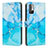 Coque Portefeuille Motif Fantaisie Livre Cuir Etui Clapet Y01X pour Xiaomi Redmi Note 10T 5G Bleu