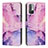 Coque Portefeuille Motif Fantaisie Livre Cuir Etui Clapet Y01X pour Xiaomi Redmi Note 10T 5G Violet