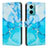 Coque Portefeuille Motif Fantaisie Livre Cuir Etui Clapet Y01X pour Xiaomi Redmi Note 11E 5G Bleu