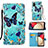 Coque Portefeuille Motif Fantaisie Livre Cuir Etui Clapet Y02B pour Samsung Galaxy A03s Bleu Ciel