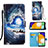 Coque Portefeuille Motif Fantaisie Livre Cuir Etui Clapet Y02B pour Samsung Galaxy A13 5G Bleu Royal