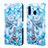 Coque Portefeuille Motif Fantaisie Livre Cuir Etui Clapet Y02B pour Samsung Galaxy A20 Bleu Clair