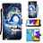 Coque Portefeuille Motif Fantaisie Livre Cuir Etui Clapet Y02B pour Samsung Galaxy A22s 5G Bleu Royal