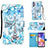Coque Portefeuille Motif Fantaisie Livre Cuir Etui Clapet Y02B pour Samsung Galaxy A23 4G Bleu Clair