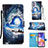 Coque Portefeuille Motif Fantaisie Livre Cuir Etui Clapet Y02B pour Samsung Galaxy A23 4G Bleu Royal