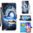 Coque Portefeuille Motif Fantaisie Livre Cuir Etui Clapet Y02B pour Samsung Galaxy A23 5G Bleu Royal