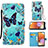 Coque Portefeuille Motif Fantaisie Livre Cuir Etui Clapet Y02B pour Samsung Galaxy A32 4G Bleu Ciel