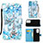 Coque Portefeuille Motif Fantaisie Livre Cuir Etui Clapet Y02B pour Samsung Galaxy A33 5G Bleu Clair