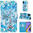 Coque Portefeuille Motif Fantaisie Livre Cuir Etui Clapet Y02B pour Samsung Galaxy A51 5G Bleu Clair