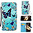 Coque Portefeuille Motif Fantaisie Livre Cuir Etui Clapet Y02B pour Samsung Galaxy A55 5G Bleu Ciel