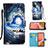 Coque Portefeuille Motif Fantaisie Livre Cuir Etui Clapet Y02B pour Samsung Galaxy A72 4G Bleu Royal