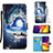 Coque Portefeuille Motif Fantaisie Livre Cuir Etui Clapet Y02B pour Samsung Galaxy A82 5G Bleu Royal