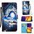 Coque Portefeuille Motif Fantaisie Livre Cuir Etui Clapet Y02B pour Samsung Galaxy F34 5G Bleu Royal