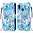 Coque Portefeuille Motif Fantaisie Livre Cuir Etui Clapet Y02B pour Samsung Galaxy M01s Bleu Clair