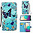 Coque Portefeuille Motif Fantaisie Livre Cuir Etui Clapet Y02B pour Samsung Galaxy M02 Bleu Ciel