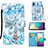 Coque Portefeuille Motif Fantaisie Livre Cuir Etui Clapet Y02B pour Samsung Galaxy M02 Bleu Clair