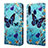 Coque Portefeuille Motif Fantaisie Livre Cuir Etui Clapet Y02B pour Samsung Galaxy M10S Bleu Ciel