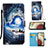 Coque Portefeuille Motif Fantaisie Livre Cuir Etui Clapet Y02B pour Samsung Galaxy M12 Bleu Royal